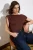 TRENDYOLMİLLA Dames Bruin Effen Kort Getailleerd Blouses