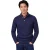 gebreide Gentiluomo trui met rits en knopen blauw