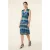 Mouwloze jurk met V-hals en randprint