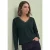 Shirt met lange mouwen, V-hals en kanten detail