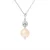 Ketting ketting zoetwater cultuur parel rond 9-10 mm roze, kristal preciosa en zilver 925