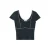 MANGO TEEN cropped top donkerblauw rib gebreid