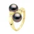 Ring Jij & Ik Diamanten 0,06 Ct 2 Echte Gecultiveerde Tahiti Parel Ronde 8-9 mm – Geel Goud