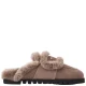 Nubikk Teddy Furry II suède clogs – taupe