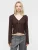 ONLY Gebreid vest ‘ONLILSE’  donkerbruin
