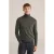 WE Fashion coltrui met wol fijn gebreid donkergroen