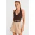 Geribde Halterneck Gebreide Blouse