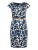 Betty & Co Kokerjurk  donkerblauw / wit