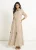 Beige maxi-jurk met ceintuur