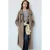 Mango mantel met ceintuur en wol – bruin