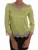 Limegroene Zijde Blouse met Kantafwerking