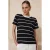 TRENDYOLMİLLA Dames Zwart Gestreept Kort Regular fit T-shirts