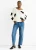 Witte oversized hart trui met V-hals