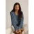 White Stuff Tammy Textured V Neck Dark Navy