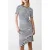 French Connection Stripe Rib Dress Midi Dk Navy/white
