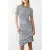 French Connection Stripe Rib Dress Midi Dk Navy/white