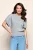 Pales Metallic Top Licht Blauw