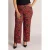 Colletta slim fit broek Plus Size met print – rood