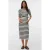 MAMALICIOUS gestreepte zwangerschaps midi rok fijn gebreid beige