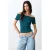 MANGO TEEN off shoulder top donkergroen