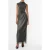 French Connection Tamy Lurex Plisse Maxi Skirt Black Gold