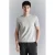 Mango Man slim T-shirt lichtgrijs