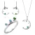 Orphelia ‘Eline’ Dames 925 Sterling Zilveren Set: Ketting + Oorbellen + Ring – Zilver SET-7497