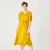 V-neckline midi-jurk met trekkoordriem