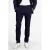 LERROS slim pantalon met wol donkerblauw