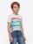 KOROSHI Shirt  turquoise / donkerblauw / cranberry / wit