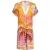 Geisha dress palmtree 67357-70 420 pink/coral