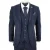 Heren 3-delig marineblauw wollen tweed vintage retro pak