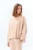Gestripte normale pasvorm met lange mouwen – Beige