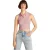 Tommy Jeans Geribbeld mouwloos poloshirt voor dames (Roze)