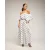 Set van stippenbroek en top, top met elastische boothals en wijde broek met zakken