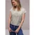 Street One Dames Burnout shirt met tekst in Beige