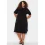Trendyol Curve Dames Zwart Effen Midi Kort Casual A-lijn Grote maten Jurk