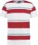 Kultivate T-shirt Ronde Hals Streep Wit/Rood/Blauw  S