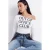 TRENDYOLMİLLA Dames Ecru Slogan Lang Getailleerd Blouses