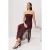 TRENDYOLMİLLA Dames Bordeaux Effen Maxi Mouwloos Skater Avond & Gala Jurk