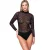 Body met lange kanten mouwen en hoge hals voor vrouwen Luna Micro Touch Lace