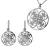 Orphelia Dames 925 Sterling Zilveren Set: Ketting-Hanger + Oorbellen – Zwart SET-6035/3