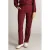 Ivy Beau wide leg broek travelstof – donkerrood