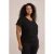 WE Fashion Curve top met ingebreid patroon zwart