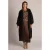 Yest Curve Plus Size wollen lang gebreid vest – donkerbruin