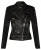 Dames rundleer bikerjack-Mansfield
