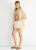 Beige gehaakt gebreid vest met rand tot rand