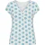 Witte en turquoise V-hals top met stippen