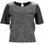 Sandro Paris gebreid T-shirt met ronde hals in zwart katoen en leer
