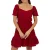 Brave Soul Mini-jurk met hartvormige halslijn en korte mouwen voor dames (Rood)